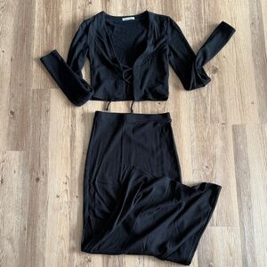 Reformation Lester Two Piece Set in Black Size XS